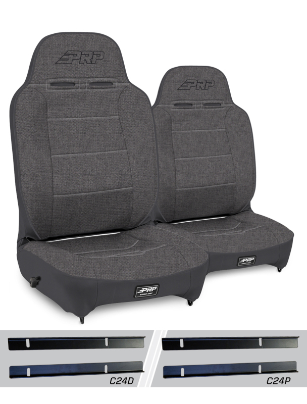 Jeep Wrangler TJ Reclining Suspension Seats Kit (2) - PRP Seats - Enduro High Back - Gray - `03-`06